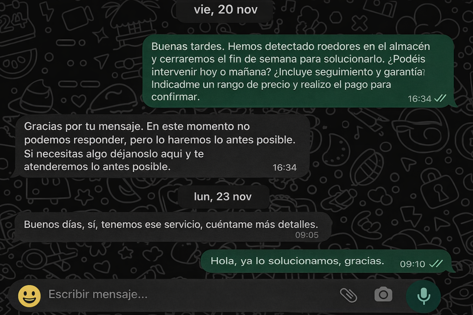 Otro ejemplo de atención al cliente